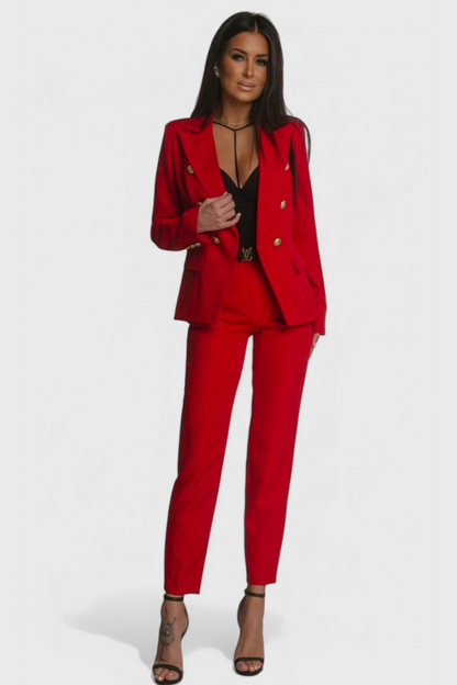 Conjunto Rosalind Blazer Entallado y Pantalones Slim Brilla