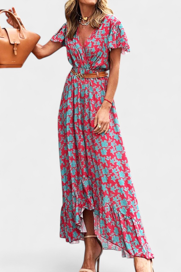Vestido Maxi Kinslee Swing Veraniego Estampado Vivo