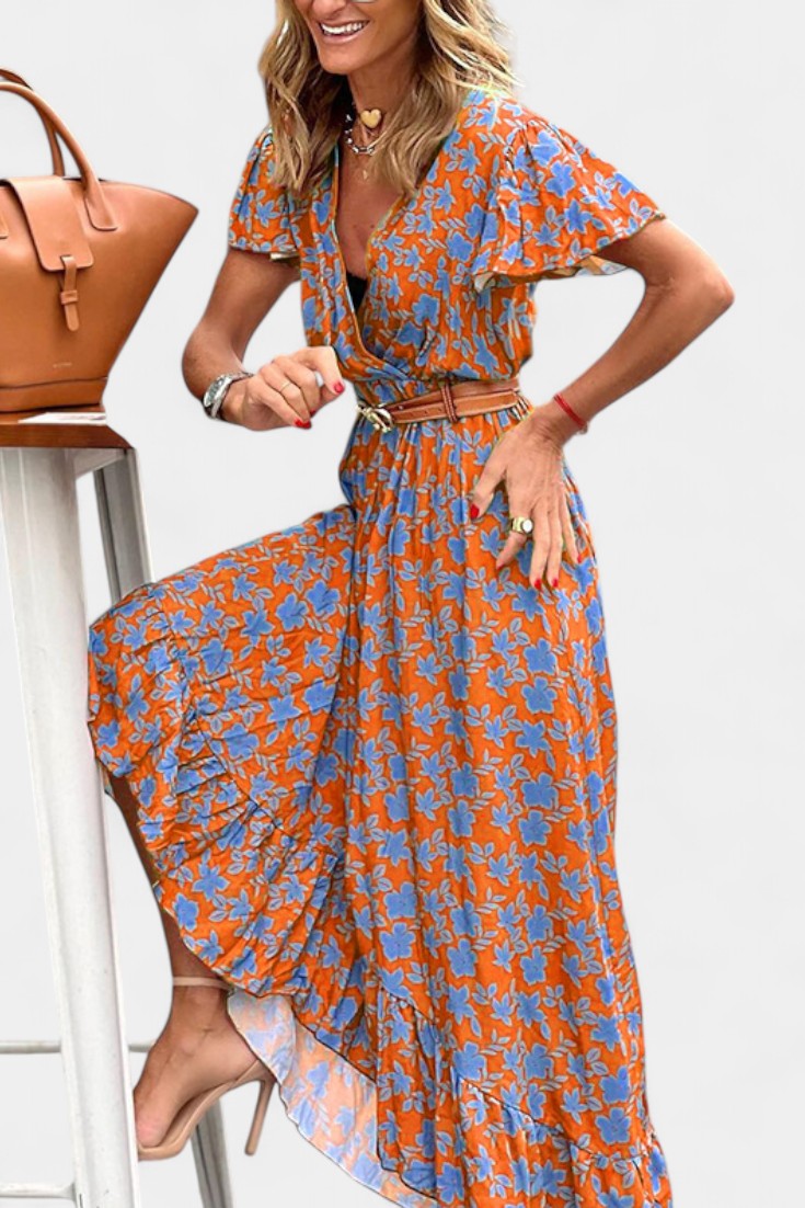 Vestido Maxi Kinslee Swing Veraniego Estampado Vivo
