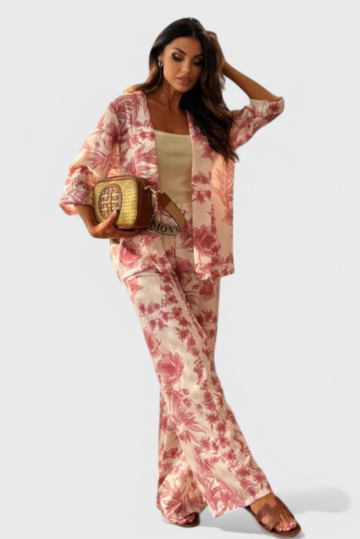 Conjunto Odile Algodón Suave Manga Tres Cuartos Bolsillos