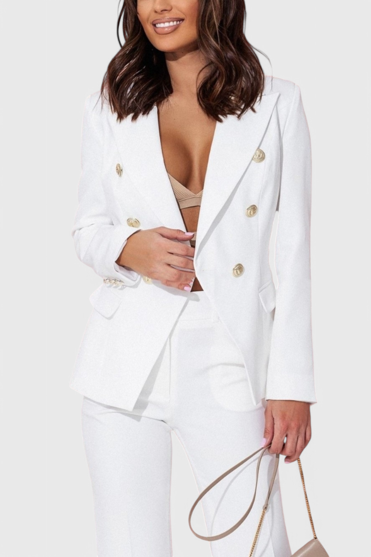 Conjunto Rosalind Blazer Entallado y Pantalones Slim Brilla