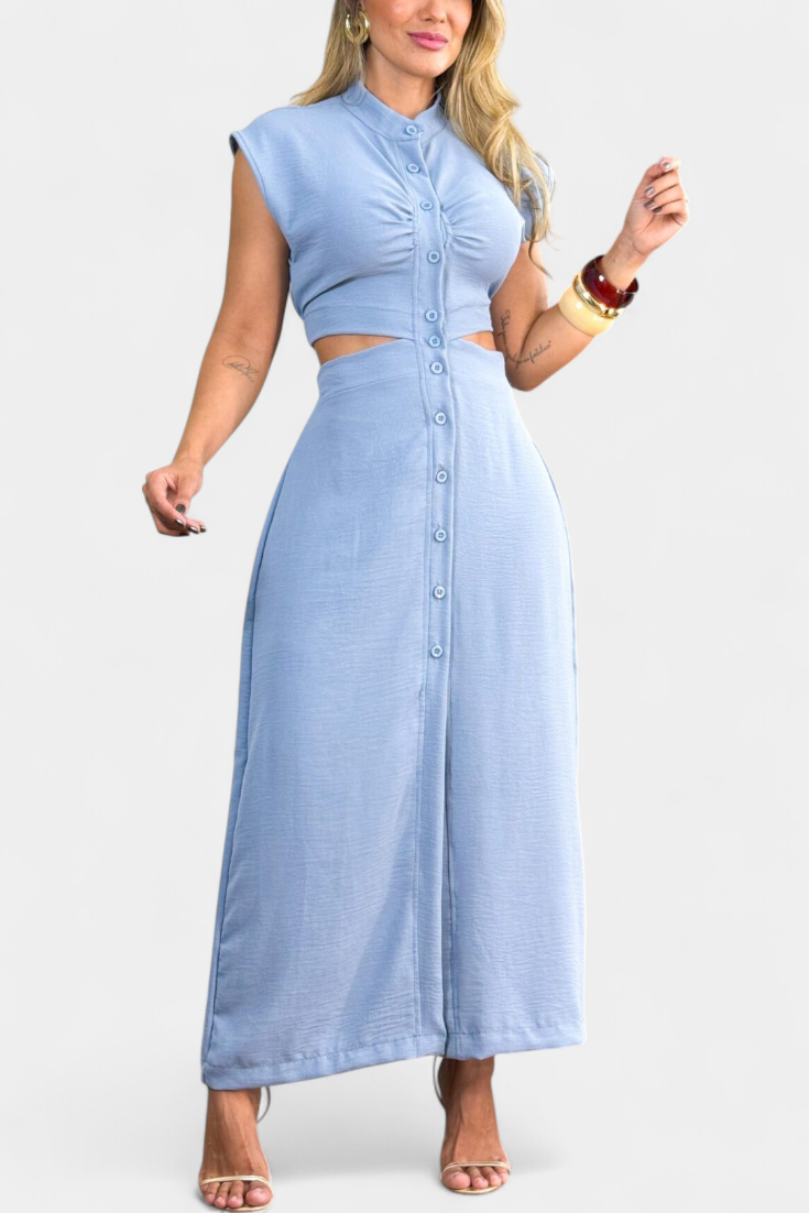 Vestido Midi Griselda Con Cintura Abierta Audaz Chic