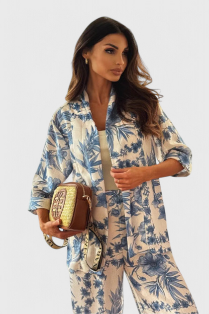 Conjunto Odile Algodón Suave Manga Tres Cuartos Bolsillos