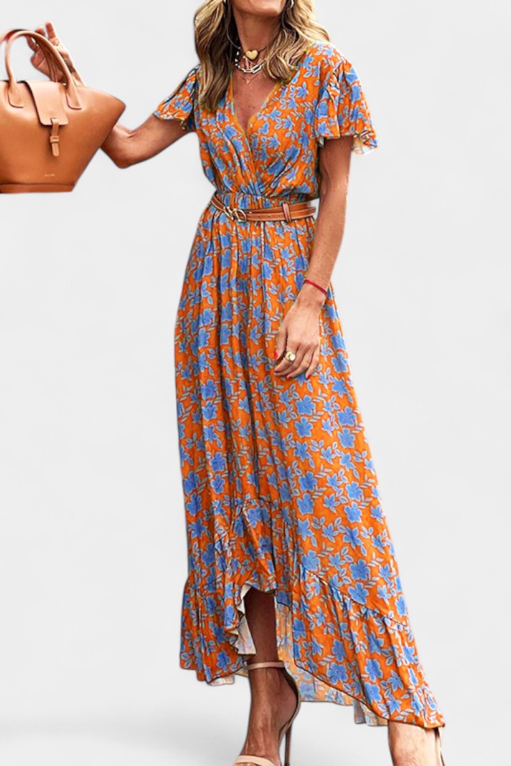 Vestido Maxi Kinslee Swing Veraniego Estampado Vivo