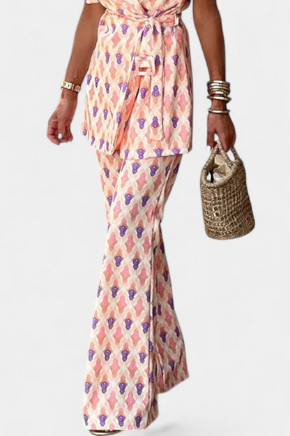 Conjunto Araceli Estampado Multicolor Blazer Pantalón Audaz