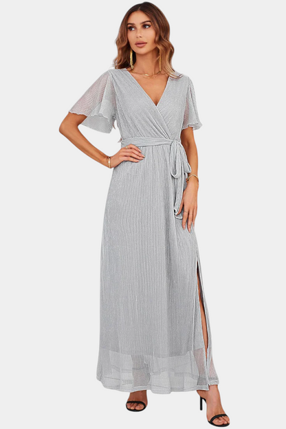 Vestido Maxi Envolvente Esperanza Con Lazo Cintura Chic