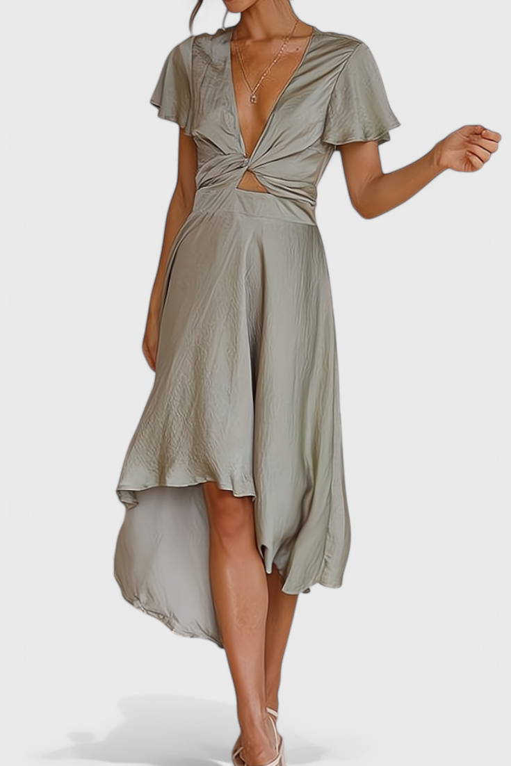 Vestido Franzi Elegante Con Escote En V Vintage Divertido