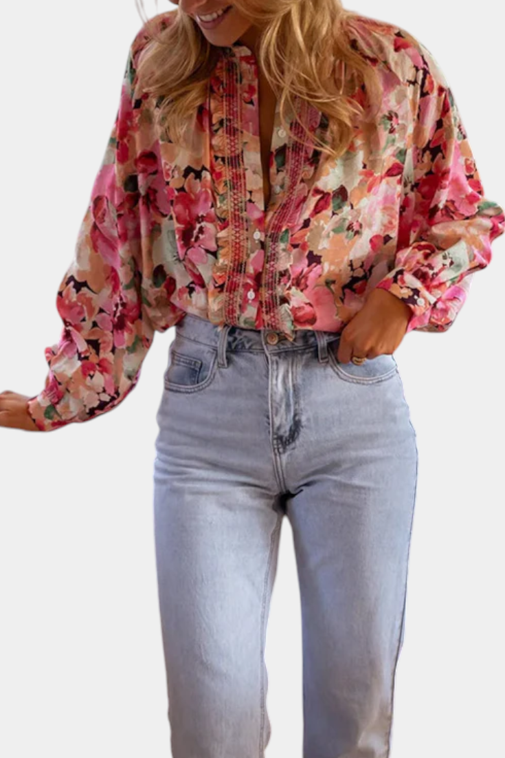 Blusa Sueños De Flores Silvestres Estampado Vintage Alegre