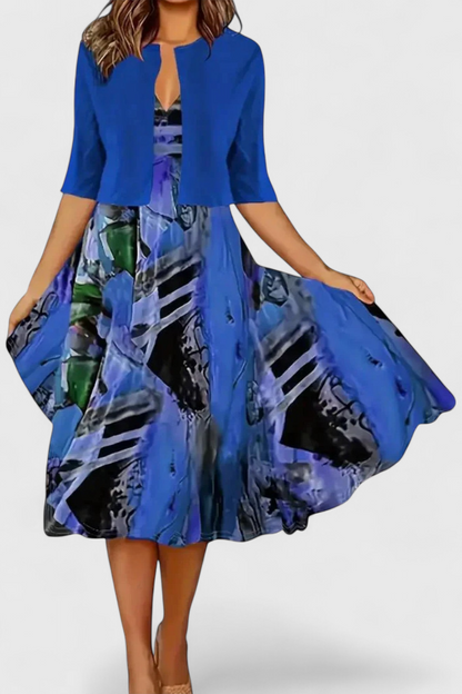 Conjunto Estrella Vestido Midi Y Blazer Entallado Exclusivo