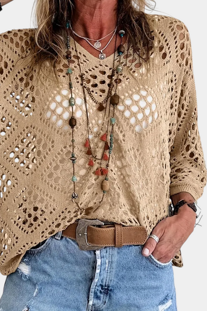 Fern Blusa De Encaje Poliéster Colección Exclusiva Chic