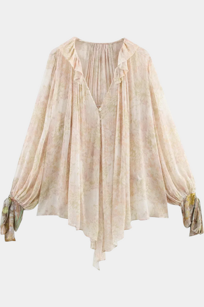 Blusa Dunas Susurrantes Brisa Pastel Botones De Nácar