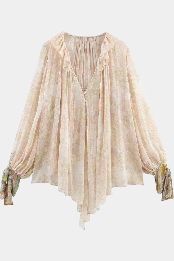 Blusa Dunas Susurrantes Brisa Pastel Botones De Nácar