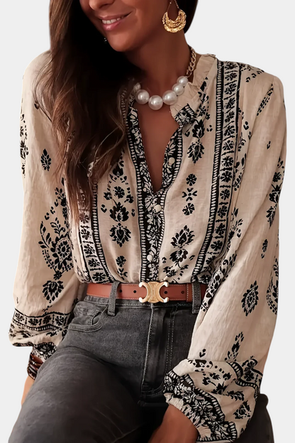 Blusa Wild Sage Poliéster Reciclado Impresiones Intrincadas