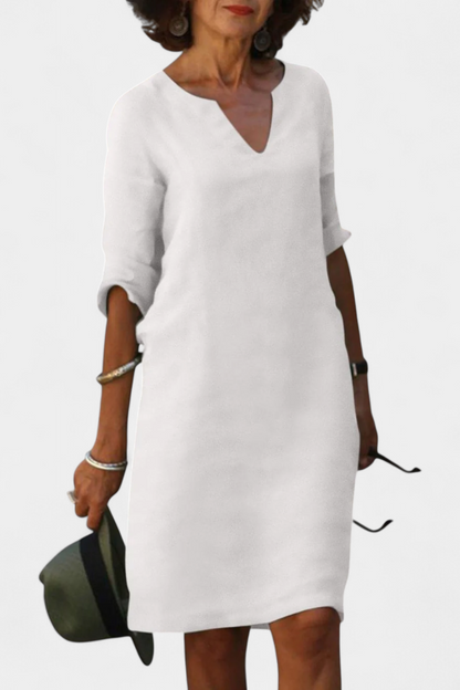 Vestido Elowen Tejido Ligero Con Escote V Diva Chic