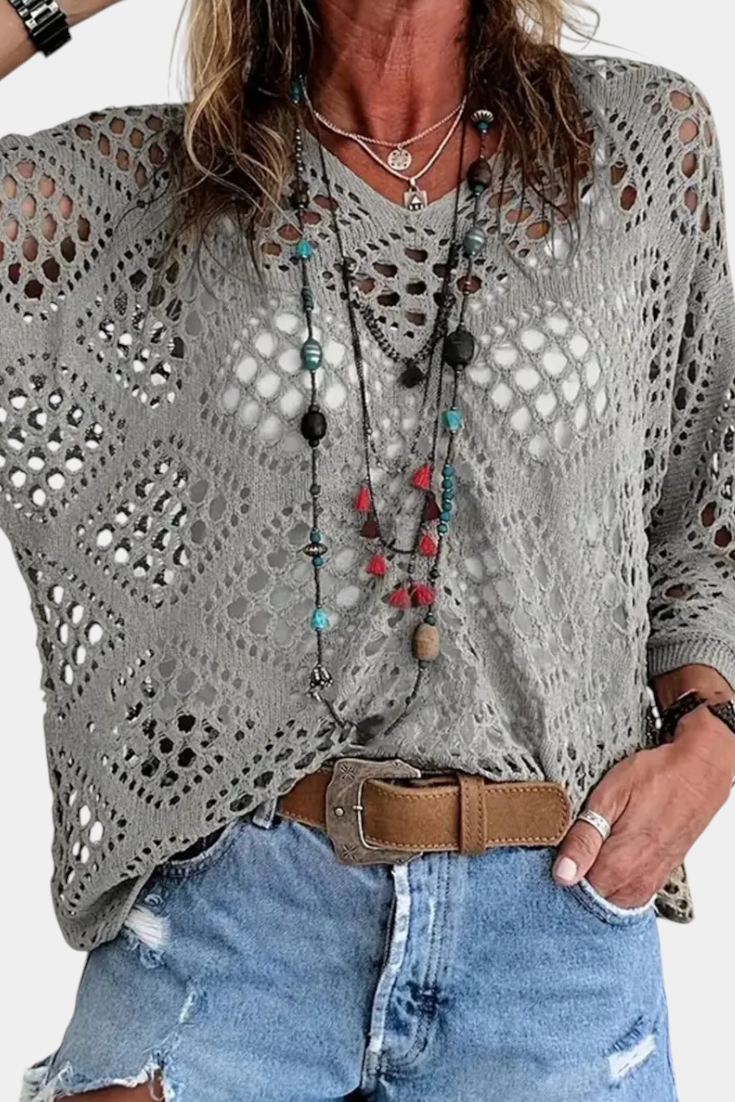 Fern Blusa De Encaje Poliéster Colección Exclusiva Chic