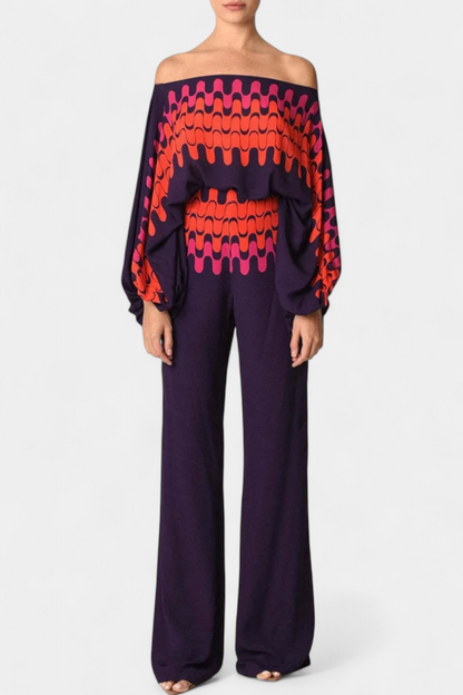 Conjunto Sybella Hombros Descubiertos Estampado Chispeante