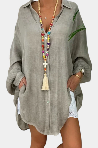 Camisa Oversized Melis Algodón Ligero Estilo Playa Chic