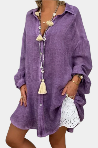 Camisa Oversized Melis Algodón Ligero Estilo Playa Chic