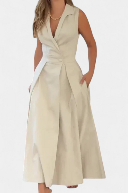 Vestido Blazer Sin Mangas Beverly Midi Chic Versátil