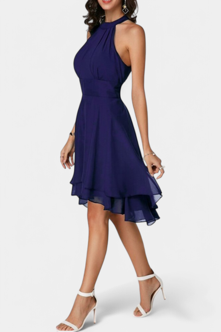 Vestido de Gasa Entallado con Volantes Anouk Chic y Coqueto