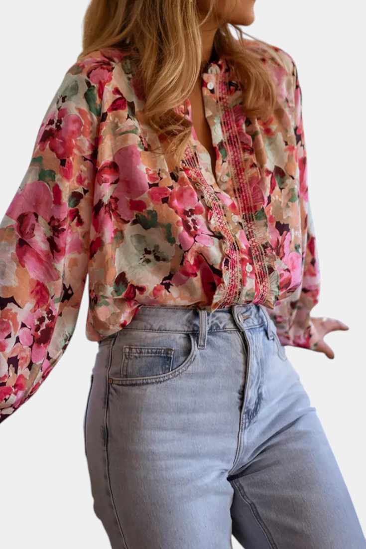 Blusa Sueños De Flores Silvestres Estampado Vintage Alegre
