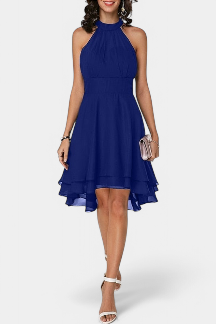 Vestido de Gasa Entallado con Volantes Anouk Chic y Coqueto