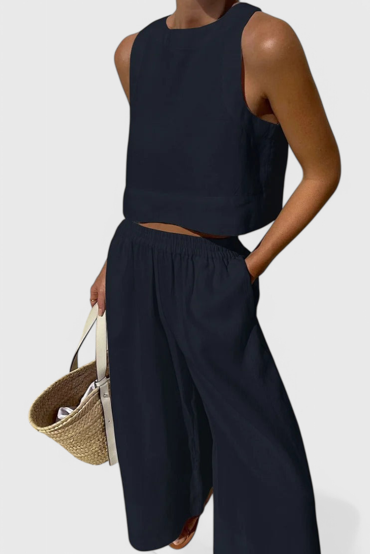 Conjunto Minimalista Algodón Y Lino Divertido Y Chic