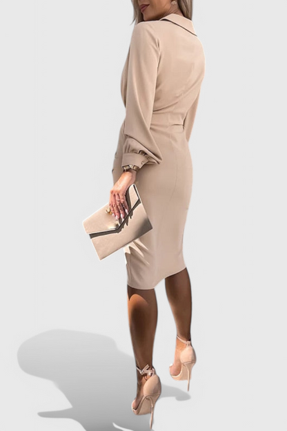 Vestido Midi Lillian Seda Abertura Lateral Coqueta