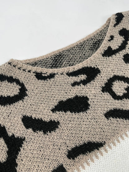 Sophie Jersey De Punto Patrón Juguetón Leopardo Mujer