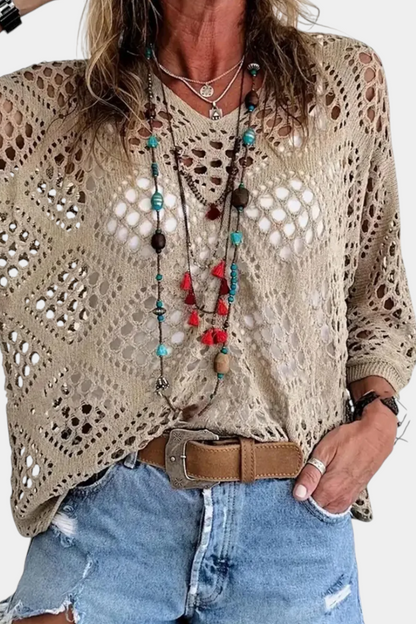 Fern Blusa De Encaje Poliéster Colección Exclusiva Chic