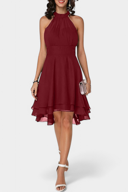 Vestido de Gasa Entallado con Volantes Anouk Chic y Coqueto
