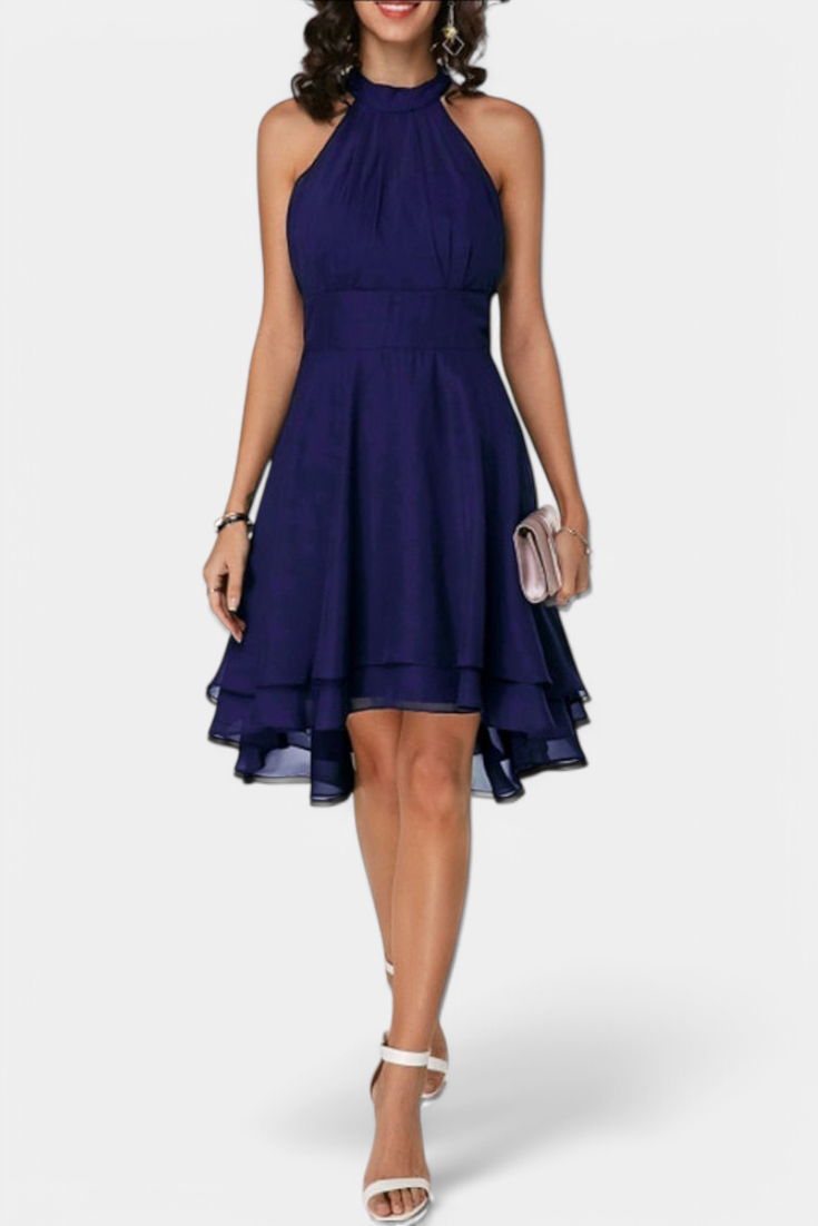 Vestido de Gasa Entallado con Volantes Anouk Chic y Coqueto