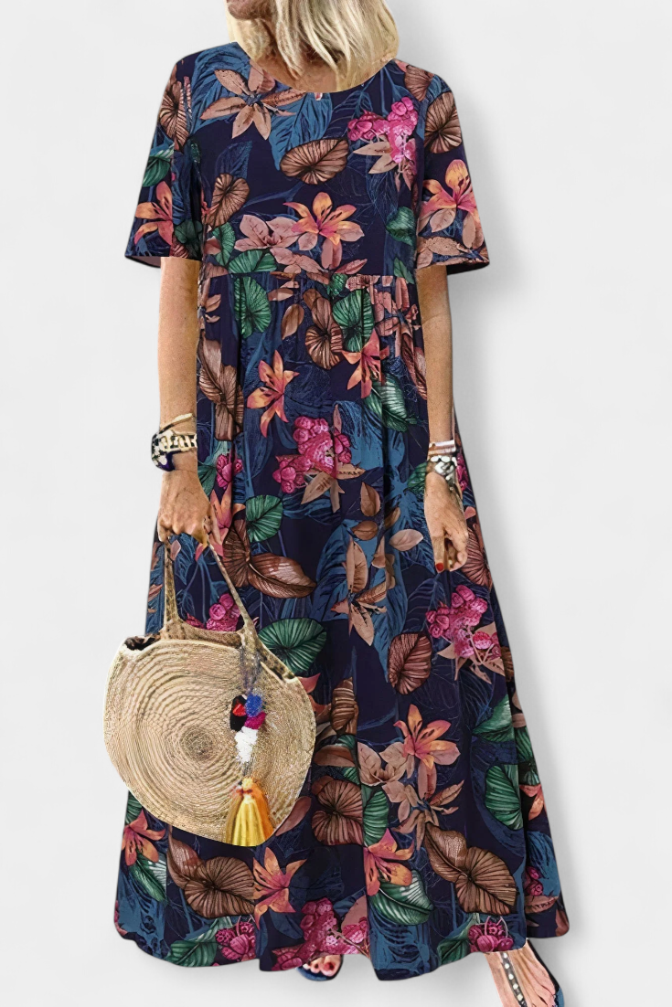Kareela Vestido Largo Floral Estampado Vibrante Y Chic