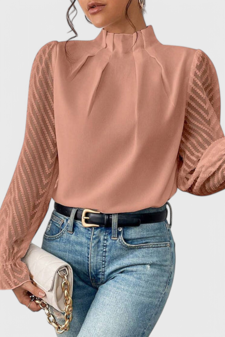 Blusa Helga Manga Larga Náutica Tejido Premium Chic