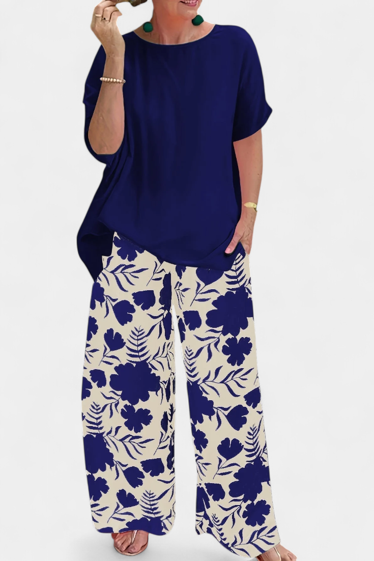 Conjunto Floral Aivy Dos Piezas Confort Toque Relajado