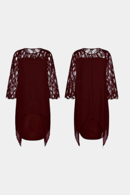 Vestido Midi Yana Exclusivo Talla Grande Con Encaje Chic