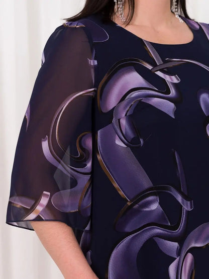 Vestido Gasa Exclusivo Estampado Midnight Swirl Con Encanto