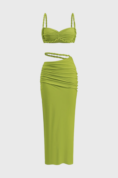 Estela Conjunto Falda Chiffon Plisado Degradado Exclusivo