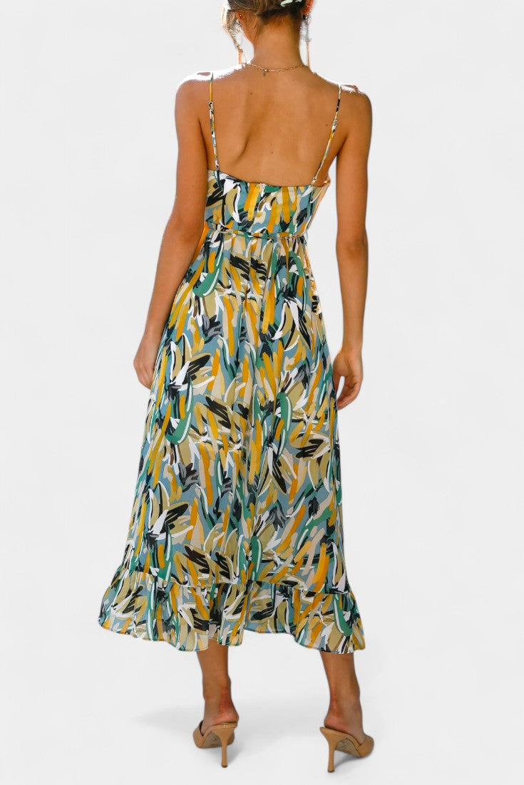 Vestido Midi Impresión Vibrante para Días Brillantes