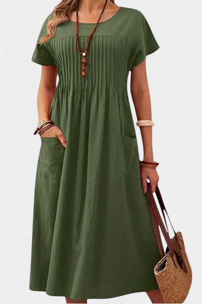 Vestido Midi Lottie Con Bolsillos Ocultos Luxe Exclusiva