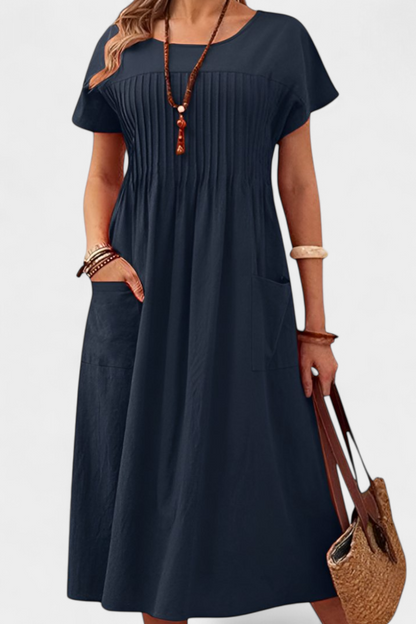 Vestido Midi Lottie Con Bolsillos Ocultos Luxe Exclusiva