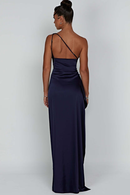 Vestido Maxi Emberly Elástico Con Abertura Alta Asimétrica