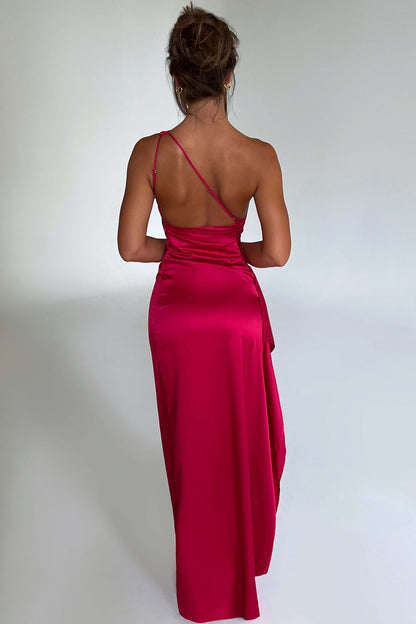 Vestido Maxi Emberly Elástico Con Abertura Alta Asimétrica