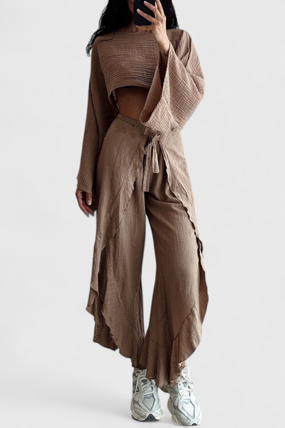Conjunto Elsie Kimono Divertido Y Pantalón Cruzado Limitada