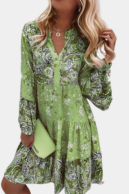 Vera Vestido Mini Boho Con Estampado Floral Patchwork