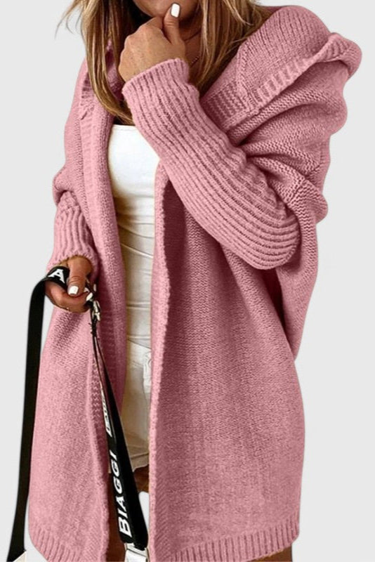 Cárdigan Oversized Capucha Tejido Grueso Exclusivo Genial