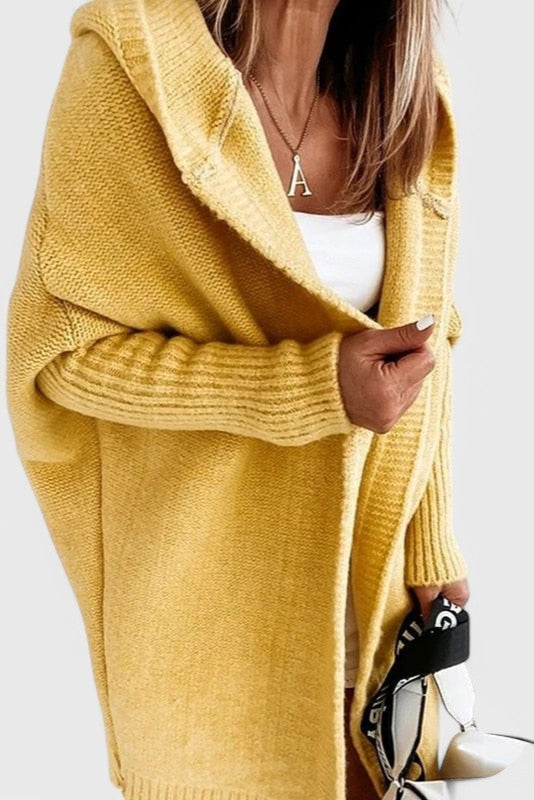 Cárdigan Oversized Capucha Tejido Grueso Exclusivo Genial