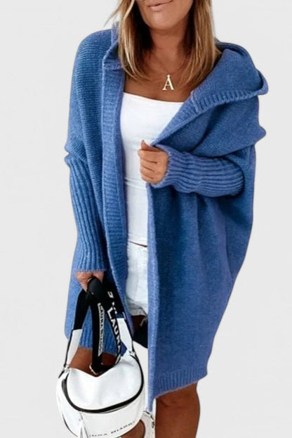 Cárdigan Oversized Capucha Tejido Grueso Exclusivo Genial