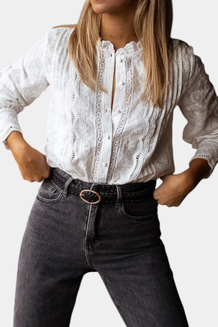 Blusa Encaje Algodón Transpirable Edición Muy Limitada