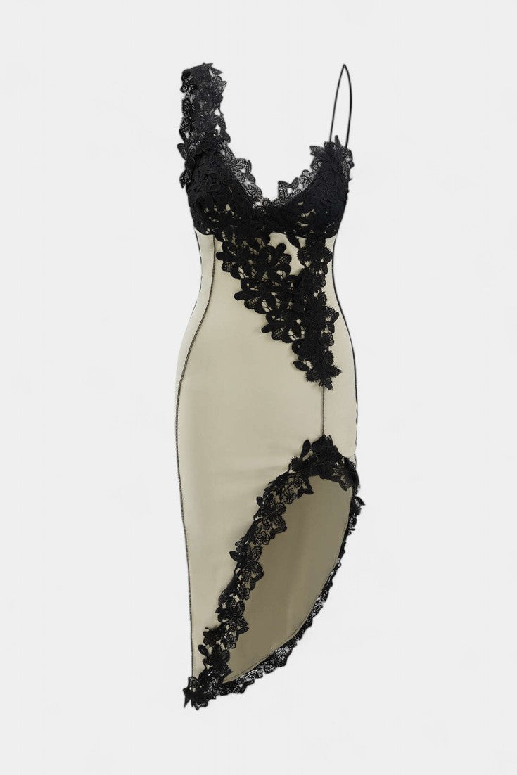 Vestido Midi Diana Con Encaje Asimétrico Edición Limitada
